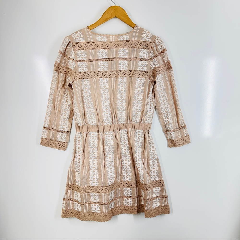 Revolve Tularosa Dakota Mini Dress Ivory Tan Stripe Boho S - Picture 6 of 13